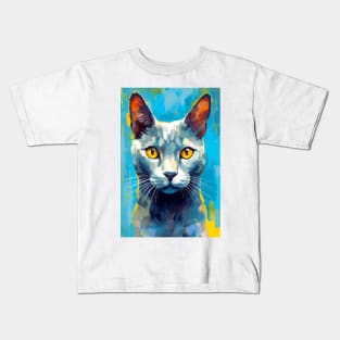 Cat Russian Blue Kids T-Shirt